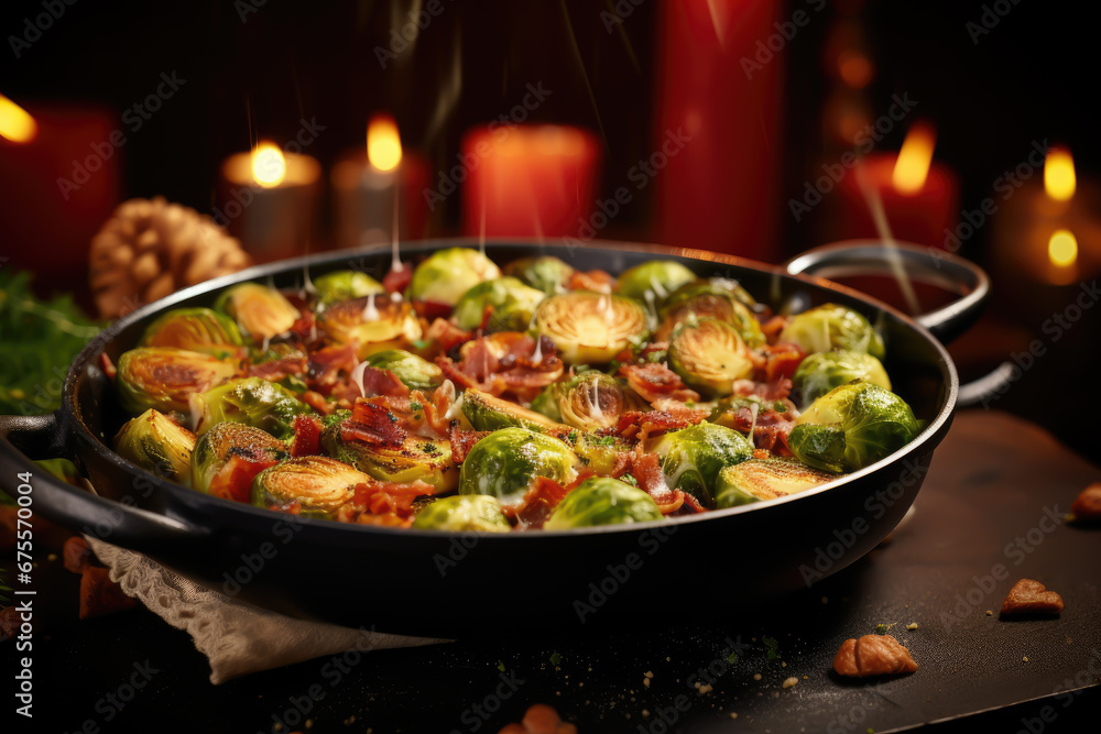 Brussels Sprouts with Bacon and Chestnuts christmas
