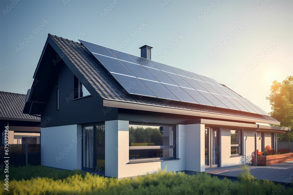 House with solar panels House with solar panels