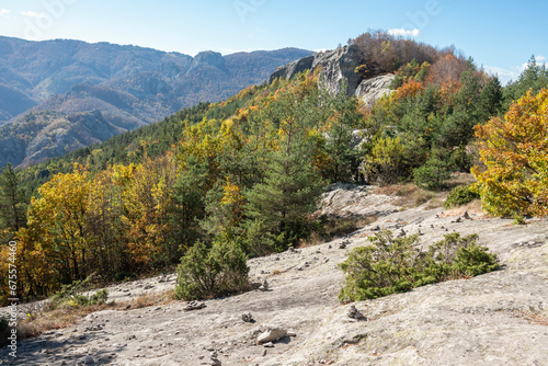 Autumn view of ancient sanctuary Belintash  Bulgaria