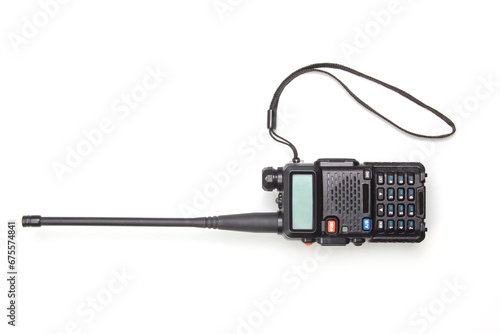 walkie-talkie for negotiations on a white background. travel accessories