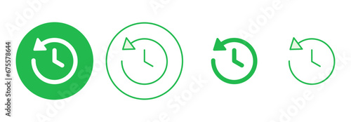 History icon set. recent event history