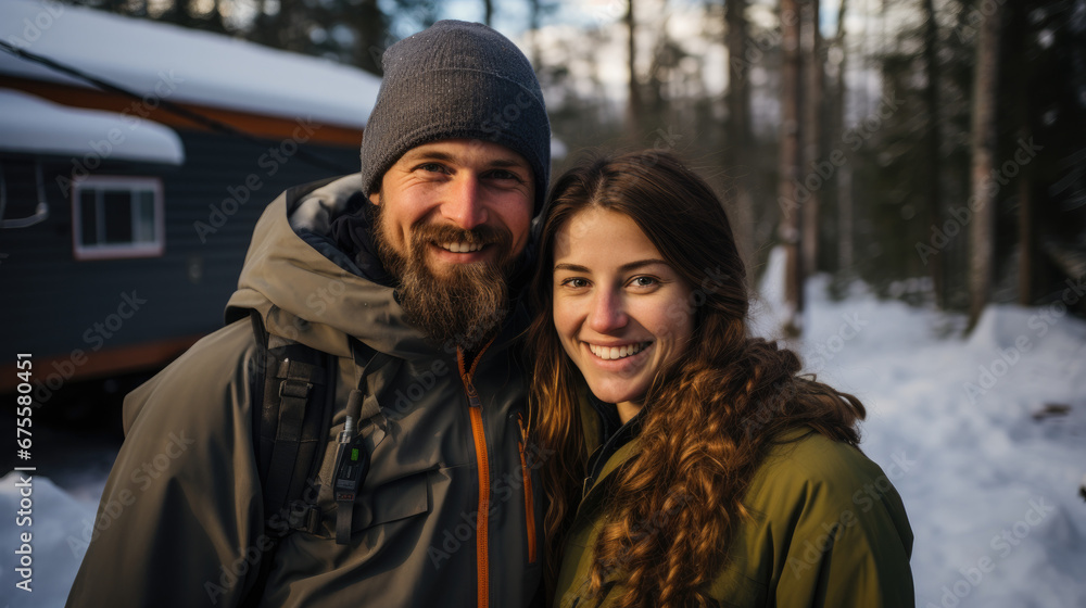 portrait of a couple enjoying outdoors