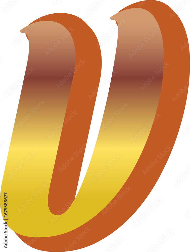 gold Gradient alphabet letter V gold Gradient alphabet letter V