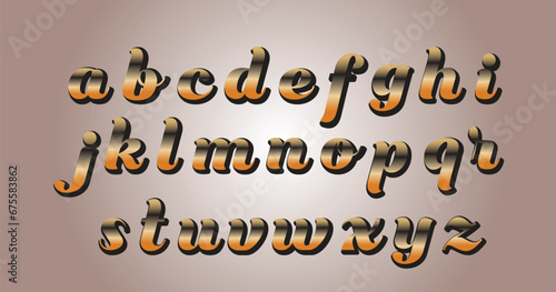 Gradient lowercase letters font  3d gradient letters font