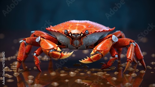 Crab With detailed view,other dishes in the background © SantDes