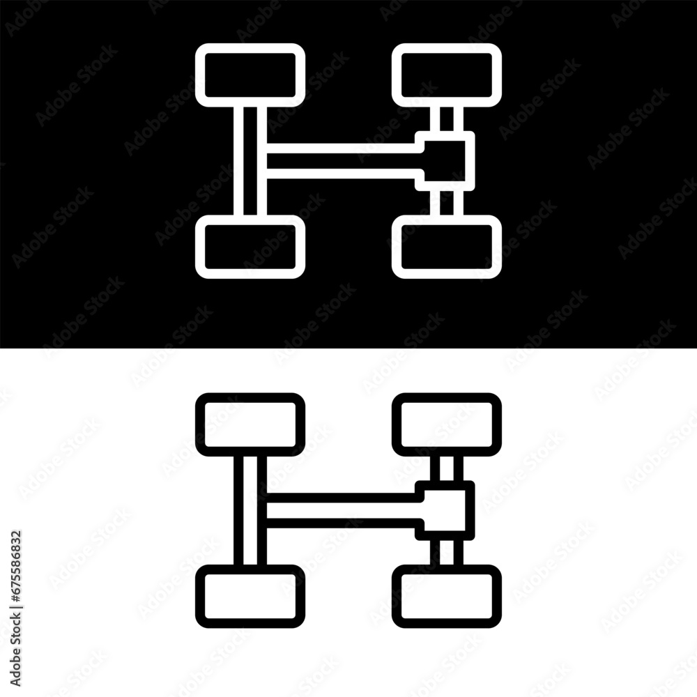 Chassis Vector Design, Black and White Version Design Template Chassis Vector Design, Black and White Version Design Template
