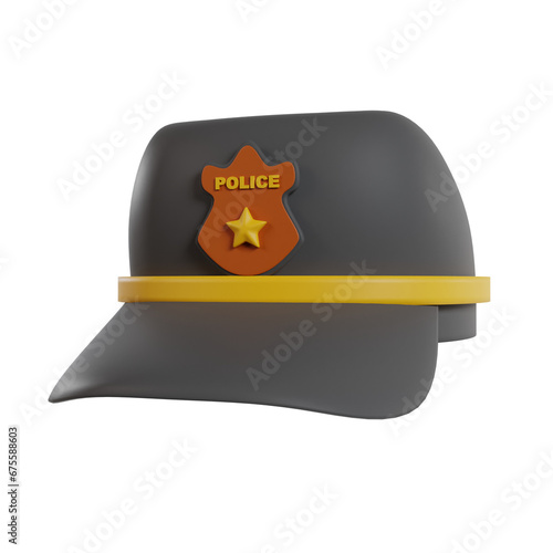 Police department 3d icon render clipart