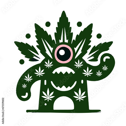 Cannamonster Cannabis Illustration