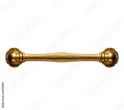 antique brass handle. Door handle on a transparent background