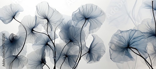 An abstract background image in wide format, showcasing clear blue flowers, providing a canvas for artistic expression with a sense of freshness and vibrancy. Photorealistic illustration