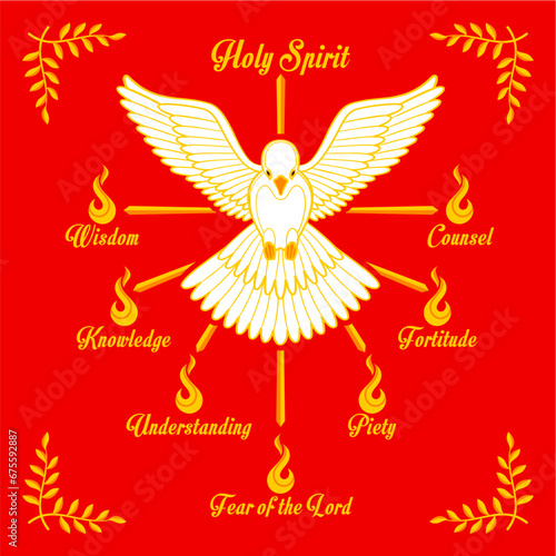 Holy Spirit White Dove Flag