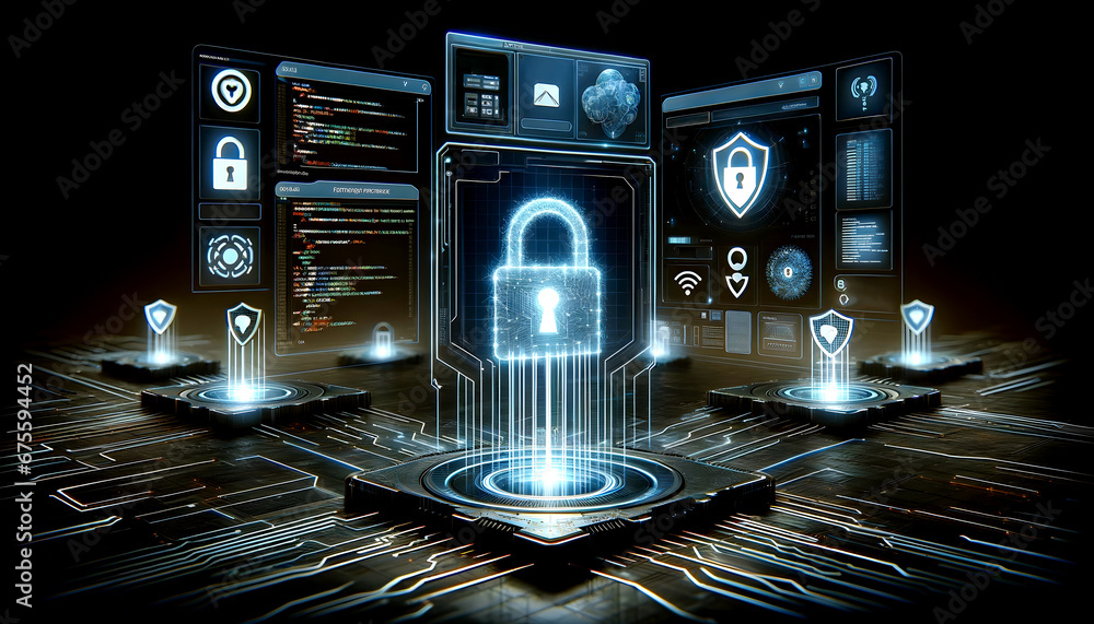 Cybersecurity: Protecting Data and Privacy in the Digital Age, big lock ...