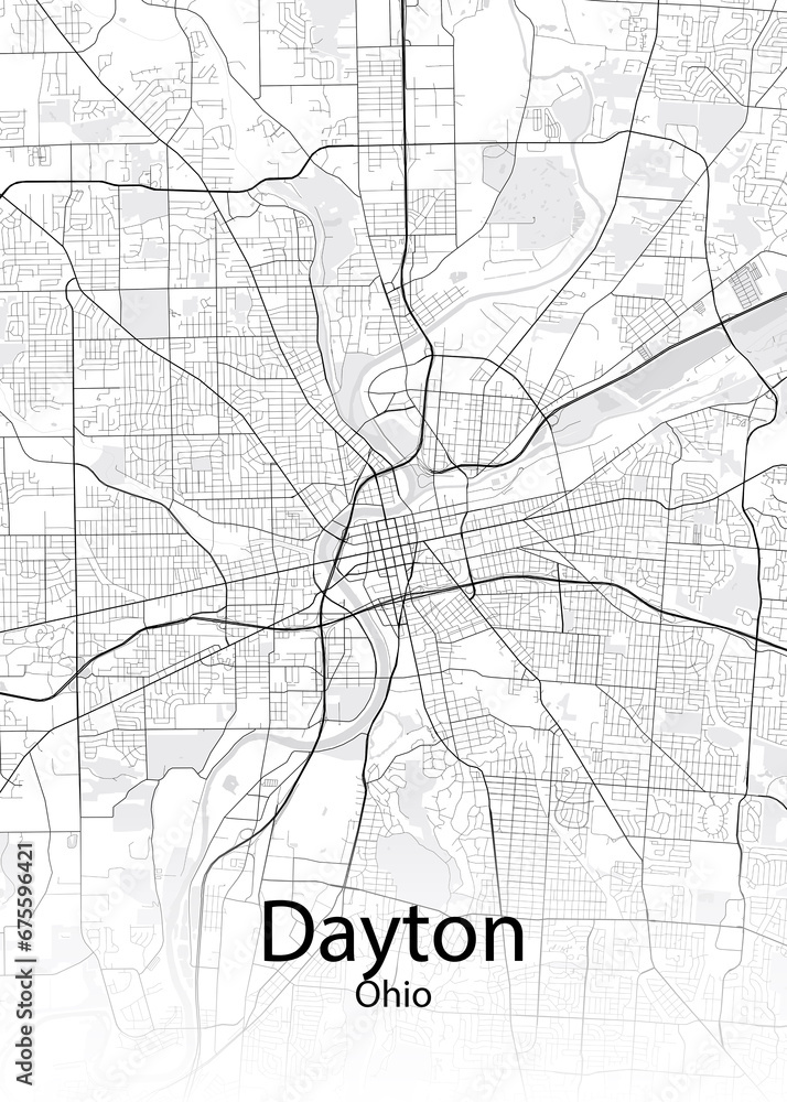 Dayton Ohio minimalist map