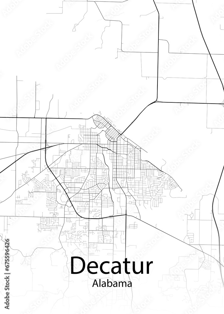 Decatur Alabama minimalist map