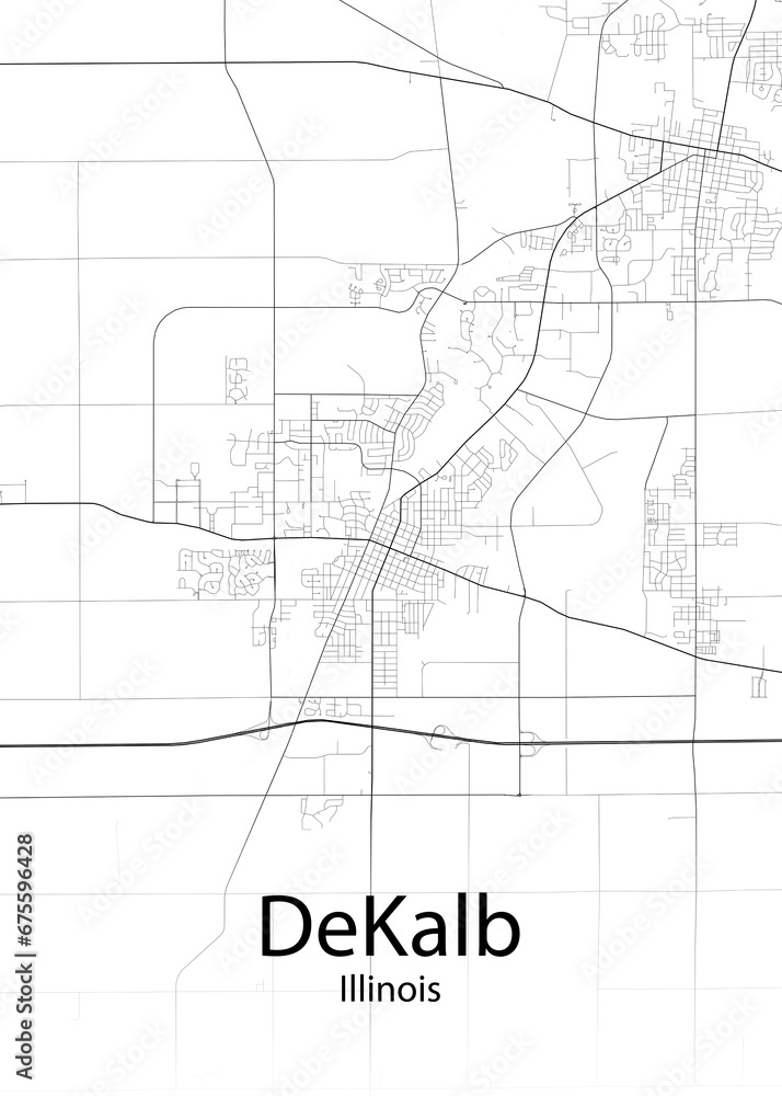 DeKalb Illinois minimalist map