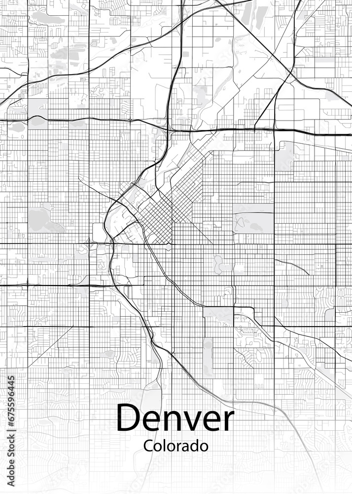Denver Colorado minimalist map