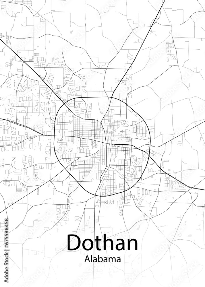Dothan Alabama minimalist map