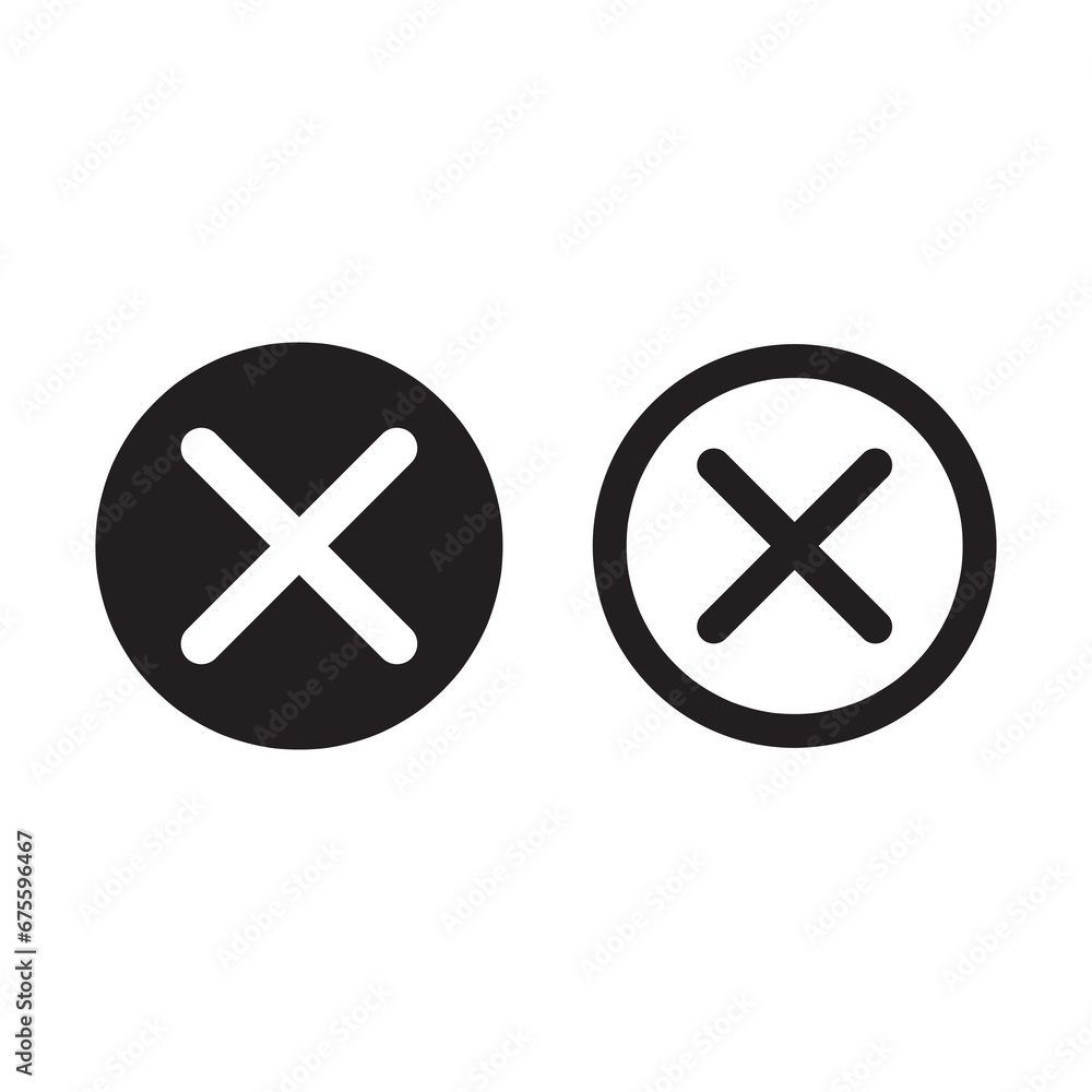 Obraz premium Cancel, delete, remove icon. liner and filed icon flat design on white background..eps