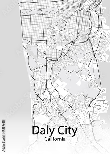 Daly City California minimalist map