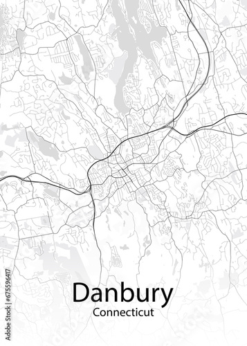 Danbury Connecticut minimalist map