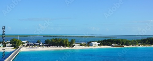  Paradise Beach with its white soft sand beach and beautiful blue and turquoise waters on North Bimini, Bahamas