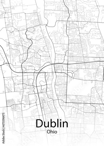Dublin Ohio minimalist map