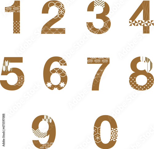 set of numbers and symbols in Japanese style
