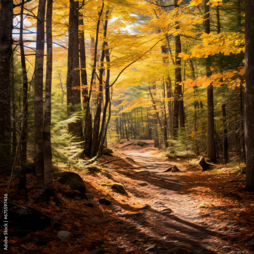 Fototapeta premium new england forest fall colors.
