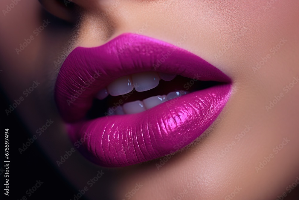Close-up of beautiful female lips with bright pink lipstick. Beauty, fashion. Makeup. Close-up of beautiful female lips with bright pink lipstick. Beauty, fashion. Makeup.