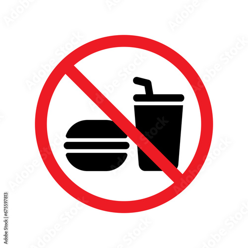 no food. no eating and no drinking in area. vector stock