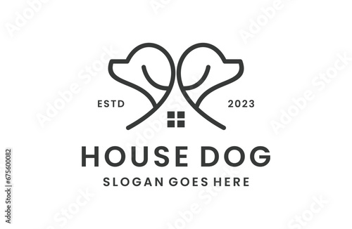 House dog logo vector icon illustration hipster vintage retro
