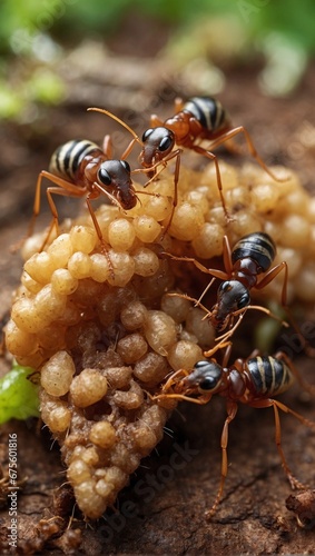ants working together on a piece of food  © Vignesh