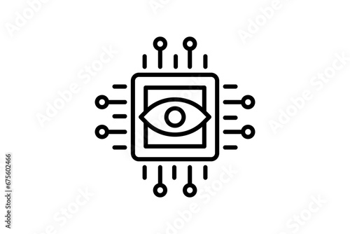 computer vision icon. icon related to device, artificial intelligence. line icon style. simple vector design editable