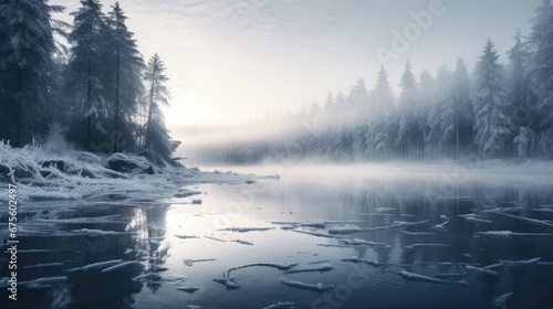 Beautiful Frozen Lake Landscape Photography