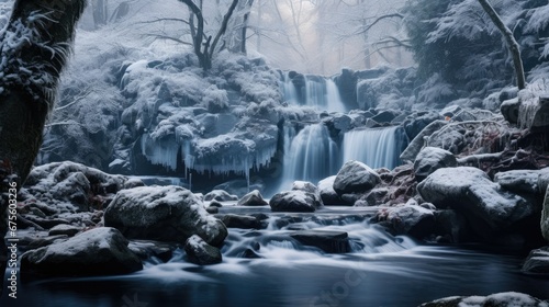 Waterfall Photography in Winter © Fadil