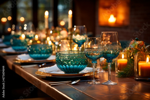 Dining room ready for New Year's Eve dinner