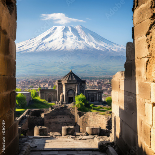 armenia view of mt ararat. photo