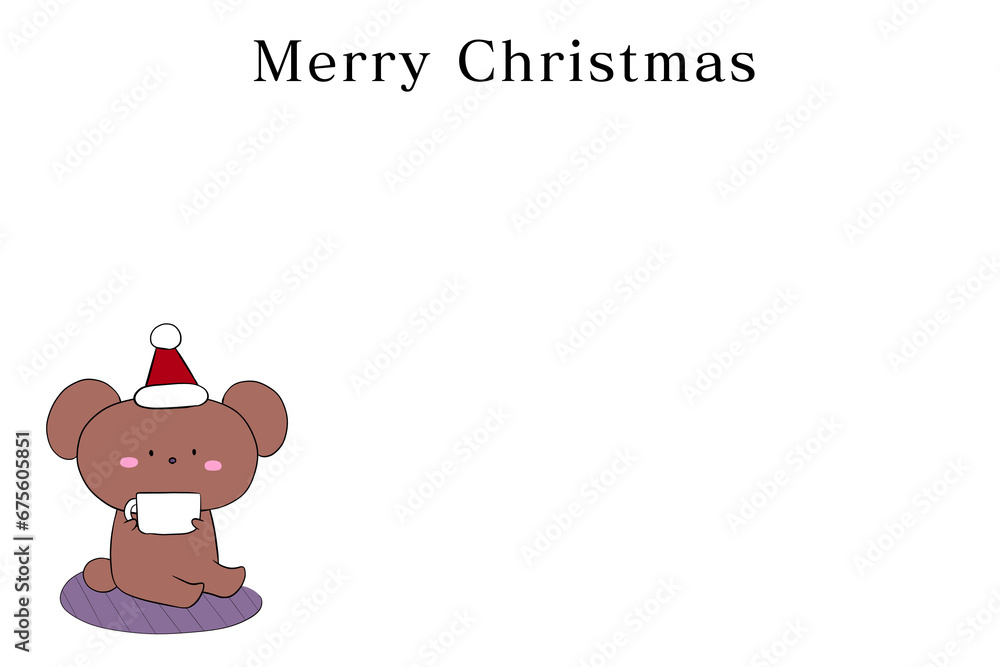 Fototapeta premium bear santa claus white background 