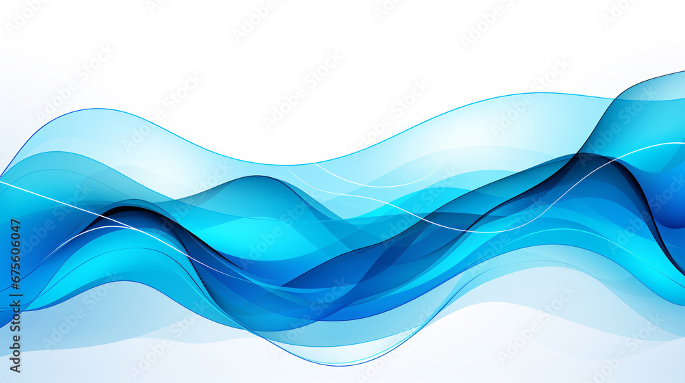 Abstract blue wave illustration on white background. Abstract blue wave illustration on white background.