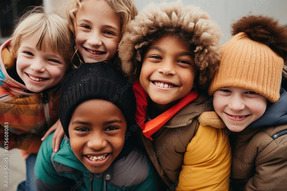 a group of kids posing for a photo.