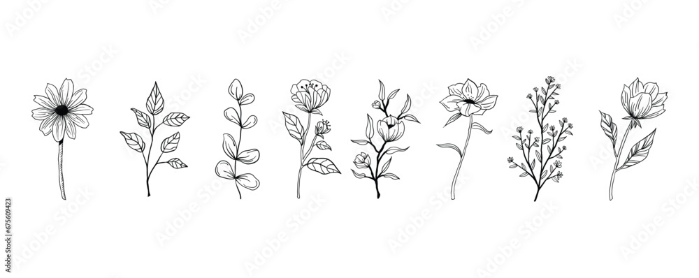 Set of hand drawn decorative elements. Vector illustration Set of hand drawn decorative elements. Vector illustration