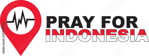 text pray for earthquake vector illustration