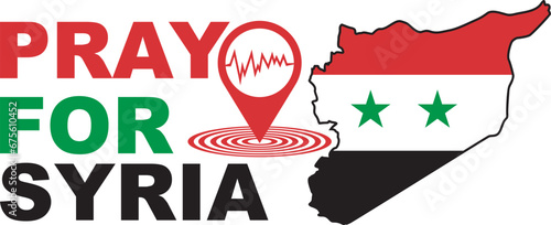 PRAY FOR SYRIA EARTHQUAKE VECTOR ILLUSTRATION