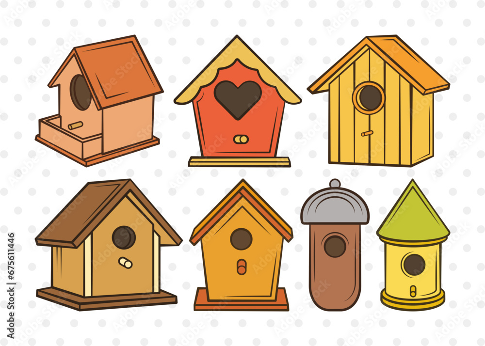 Bird House Clipart SVG Cut File | Bird Home Svg | Nesting Box Svg ...