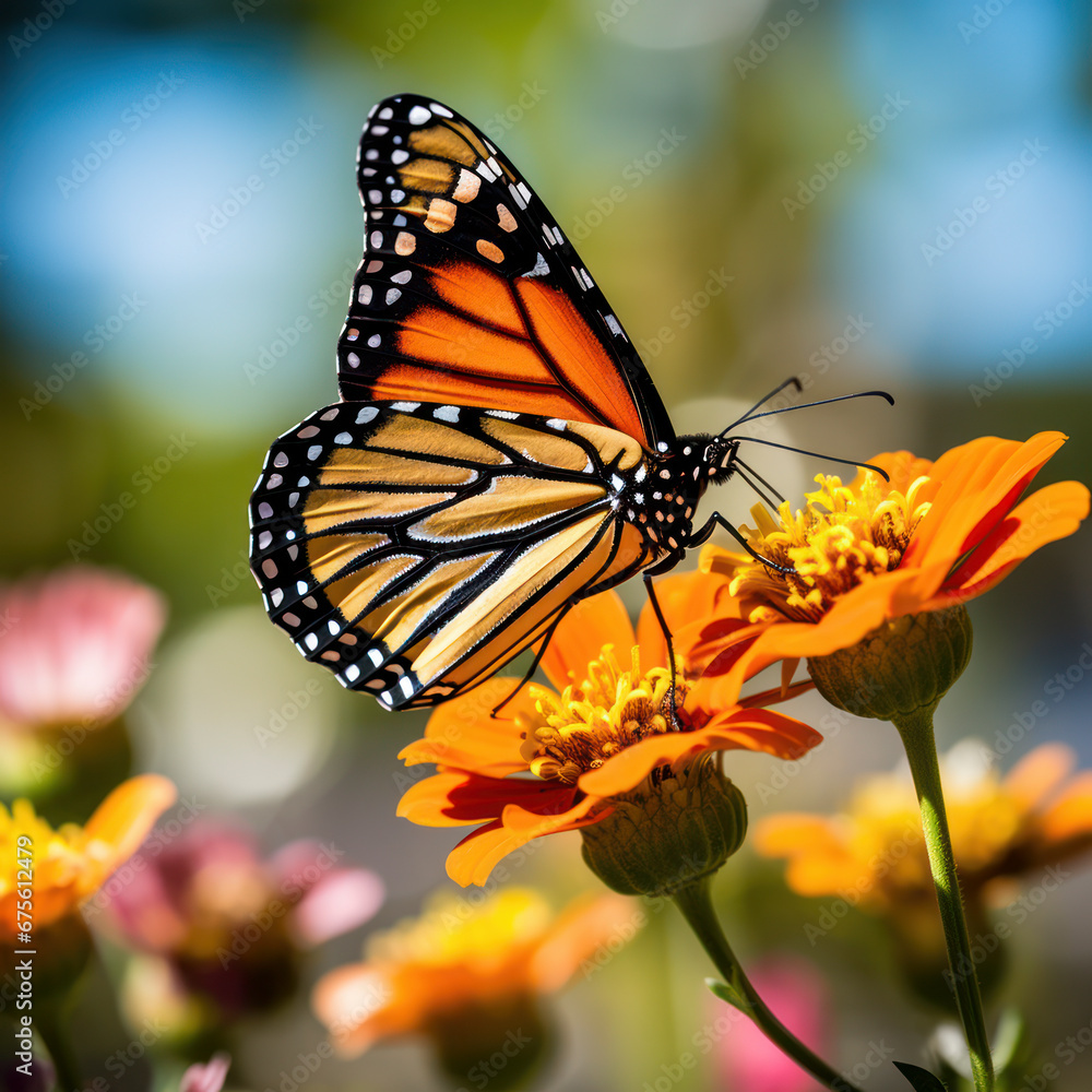 monarch butterfly sitting on a flower. monarch butterfly sitting on a flower.