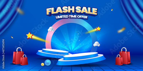 Flash sale promotion event horizontal banner design