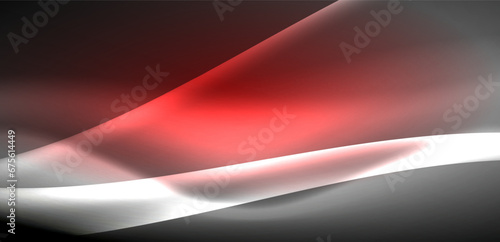 Neon-lit waves surge across background, mesmerizing dance of luminescence and motion. Dynamic backdrop captures essence of energy and modern aesthetics