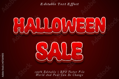 Halloween Sale Editable Text Effect 3D Emboss Cartoon Style