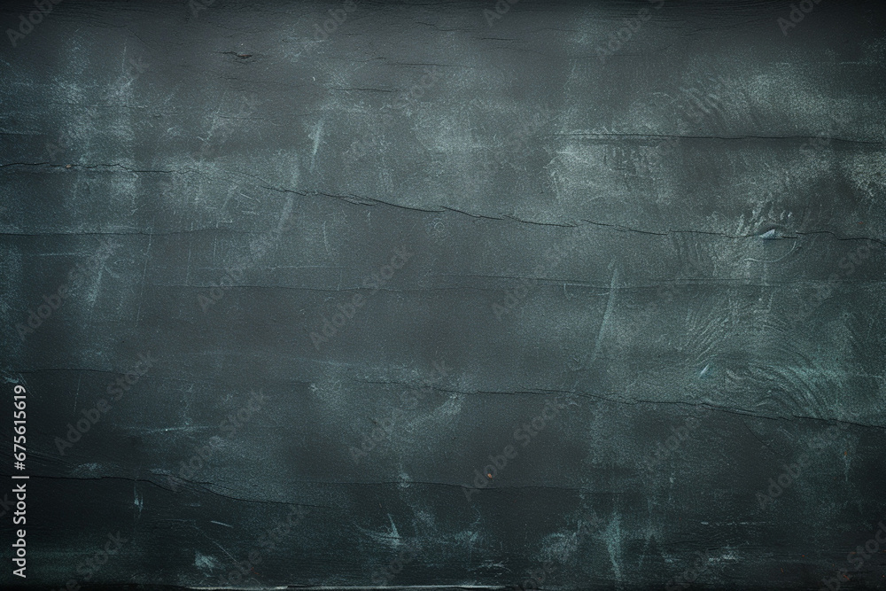 The close up detail and texture of a blank chalkboard horizontal wallpaper and background. Image of green board for writing and drawing with chalks. Generative AI. The close up detail and texture of a blank chalkboard horizontal wallpaper and background. Image of green board for writing and drawing with chalks. Generative AI.