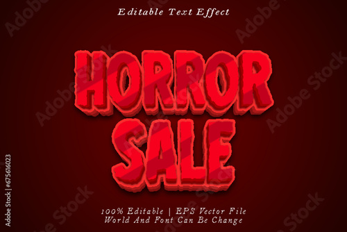Horror Sale Editable Text Effect 3D Emboss Gradient Style